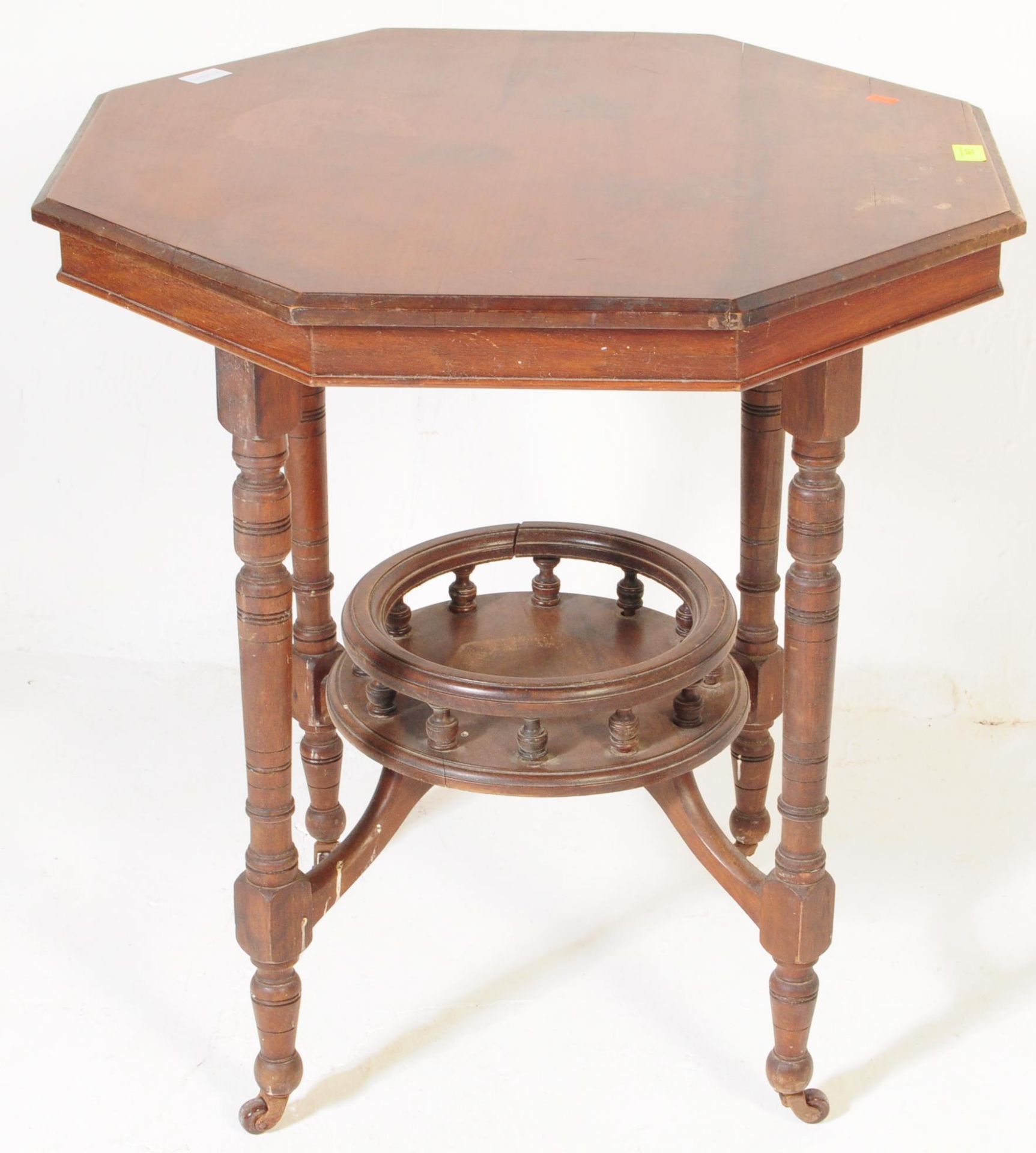 A LATE 19TH CENTURY MAHOGANY OCTAGONAL CENTRE TABLE - Bild 2 aus 5