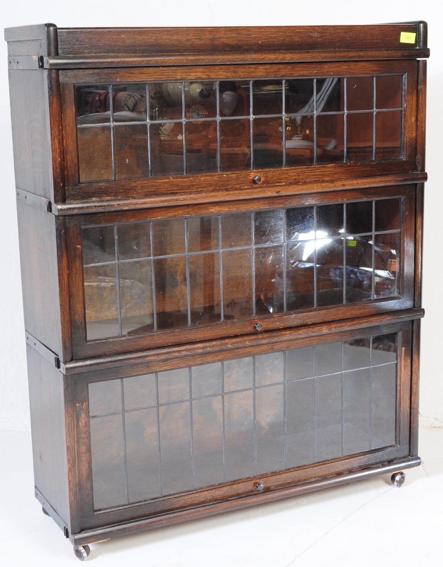 EDWARDIAN 1900S OAK LAWYER STACKING BOOKCASE