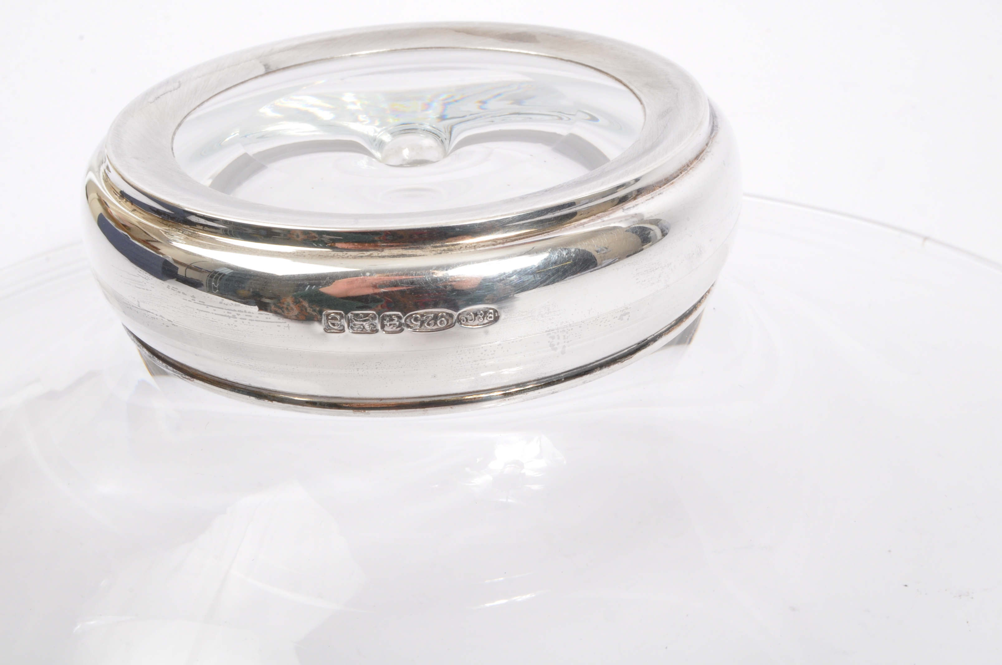 LARGE GLASS & HALLMARKED SILVER CENTRPEICE BOWL - Image 4 of 4