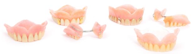COLLECTION OF 20TH CENTURY FALSE TEETH - GOLD CAPS
