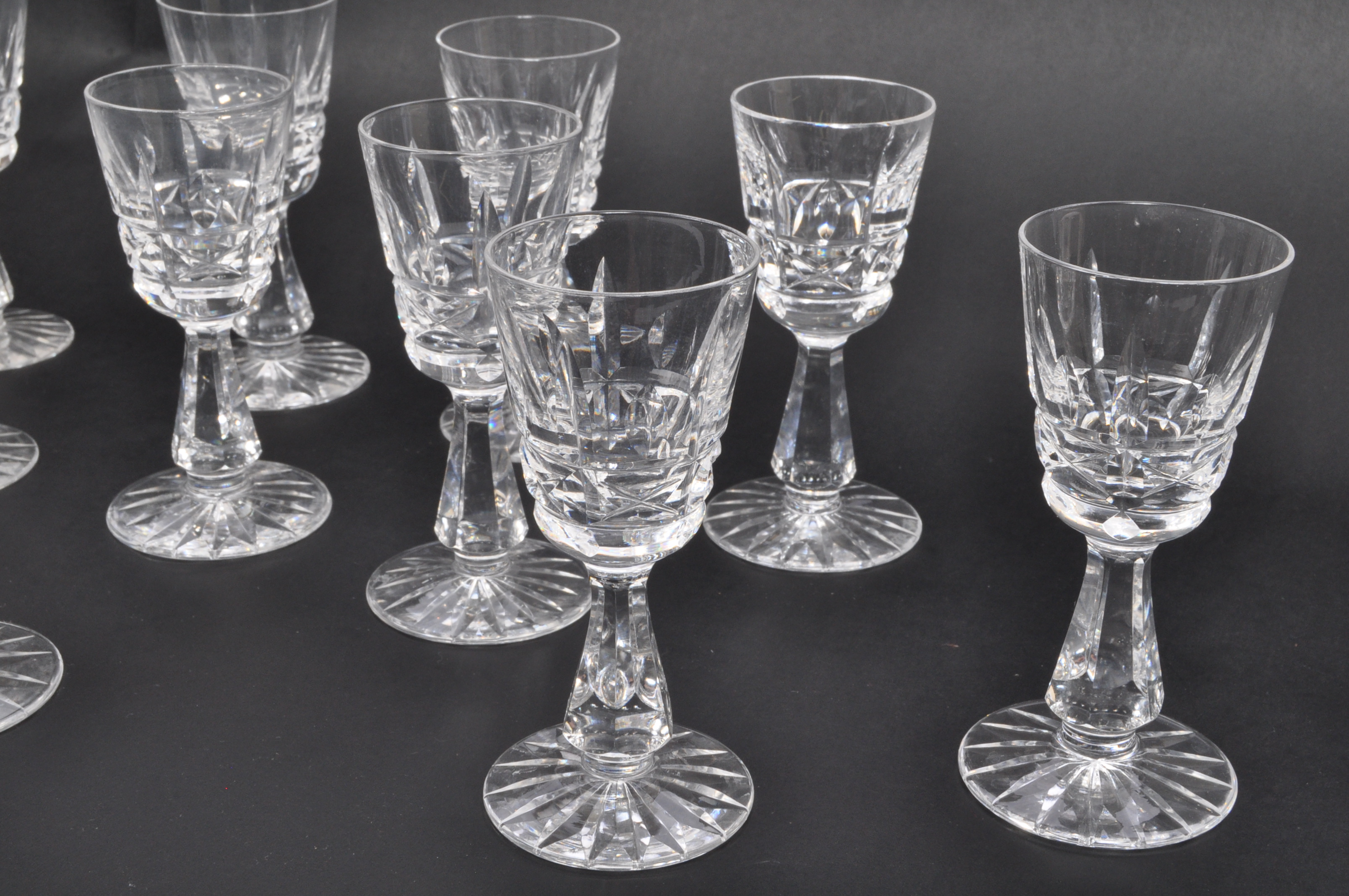 WATERFORD CRYSTAL - TWELVE SHERRY DRINKING GLASSES - Image 2 of 5