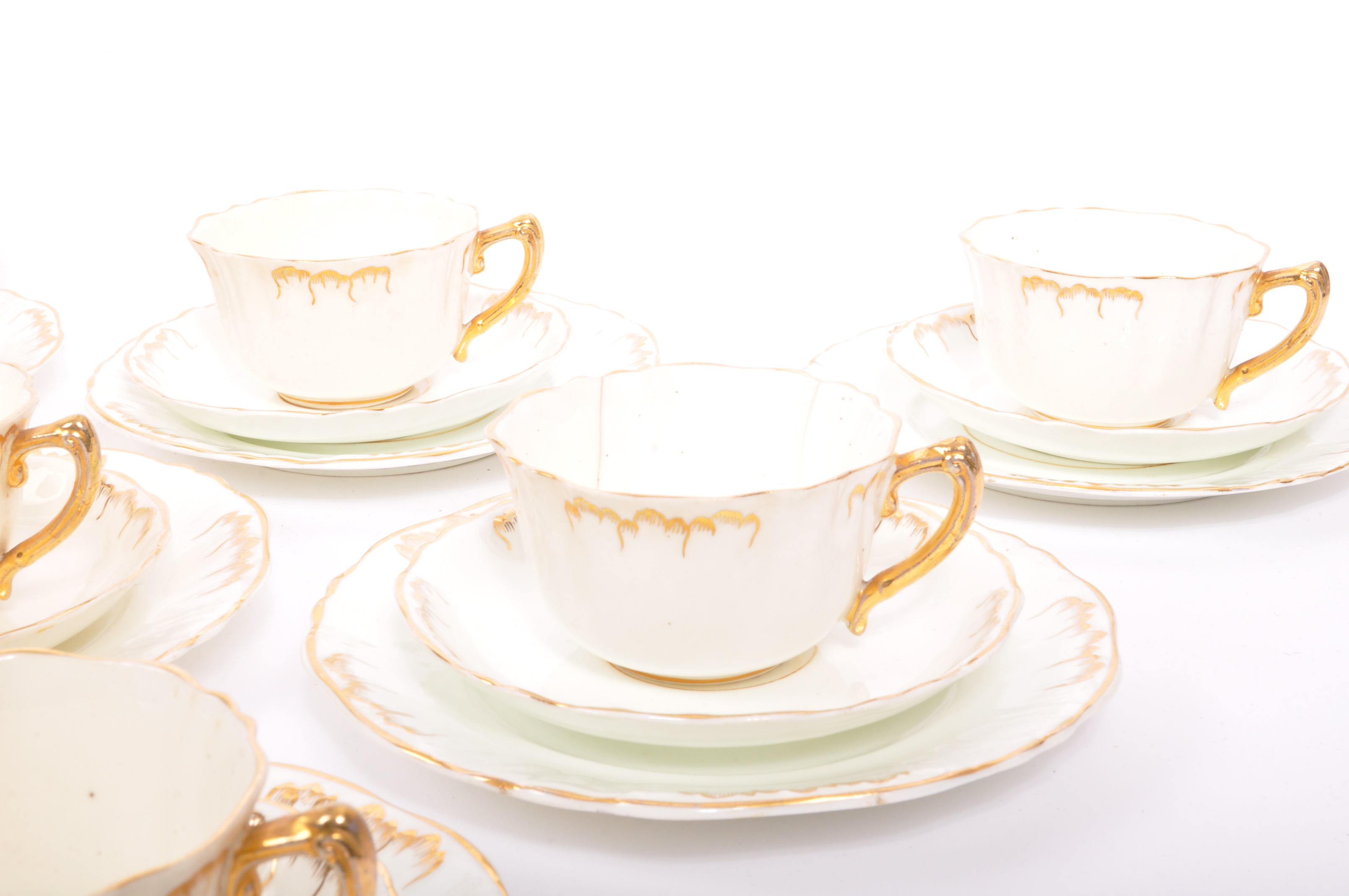 MID CENTURY AFTERNOON PORCELAIN TEA SET WITH GILT DECORATION - Image 3 of 7