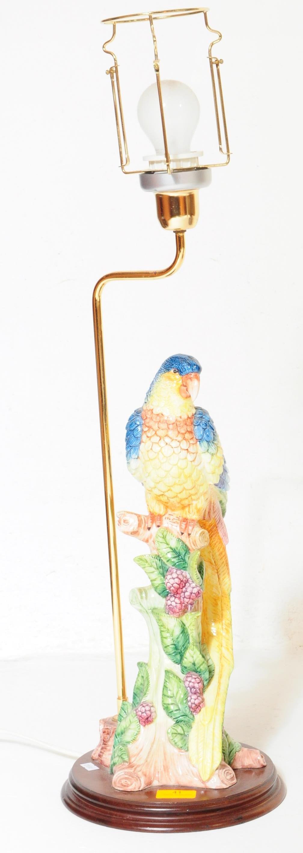 CONTEMPORARY MEISSEN STYLE PARROT LAMP