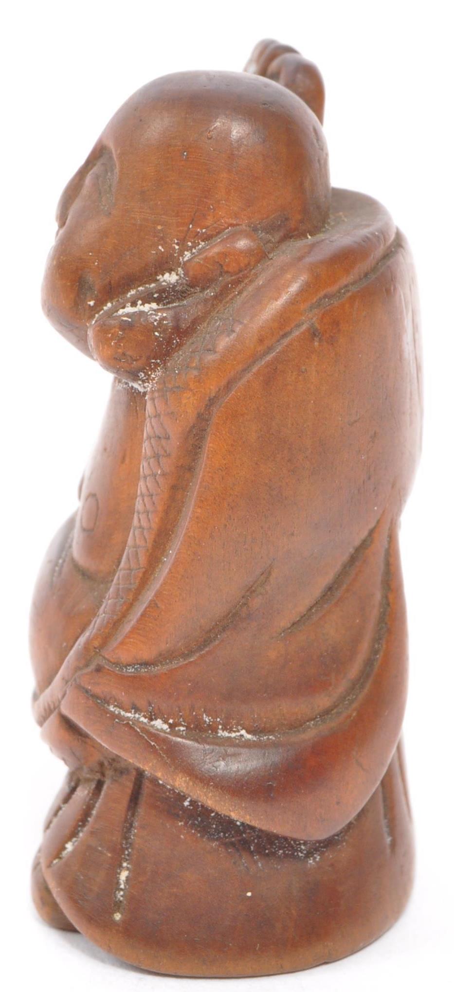 20TH CENTURY JAPANESE FRUITWOOD BUDDHA NETSUKE - Image 2 of 5