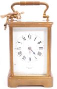 LARGE EARLY 20TH CENTURY BRASS CARRIAGE CLOCK - PARIS - BATH