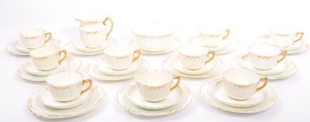 MID CENTURY AFTERNOON PORCELAIN TEA SET WITH GILT DECORATION