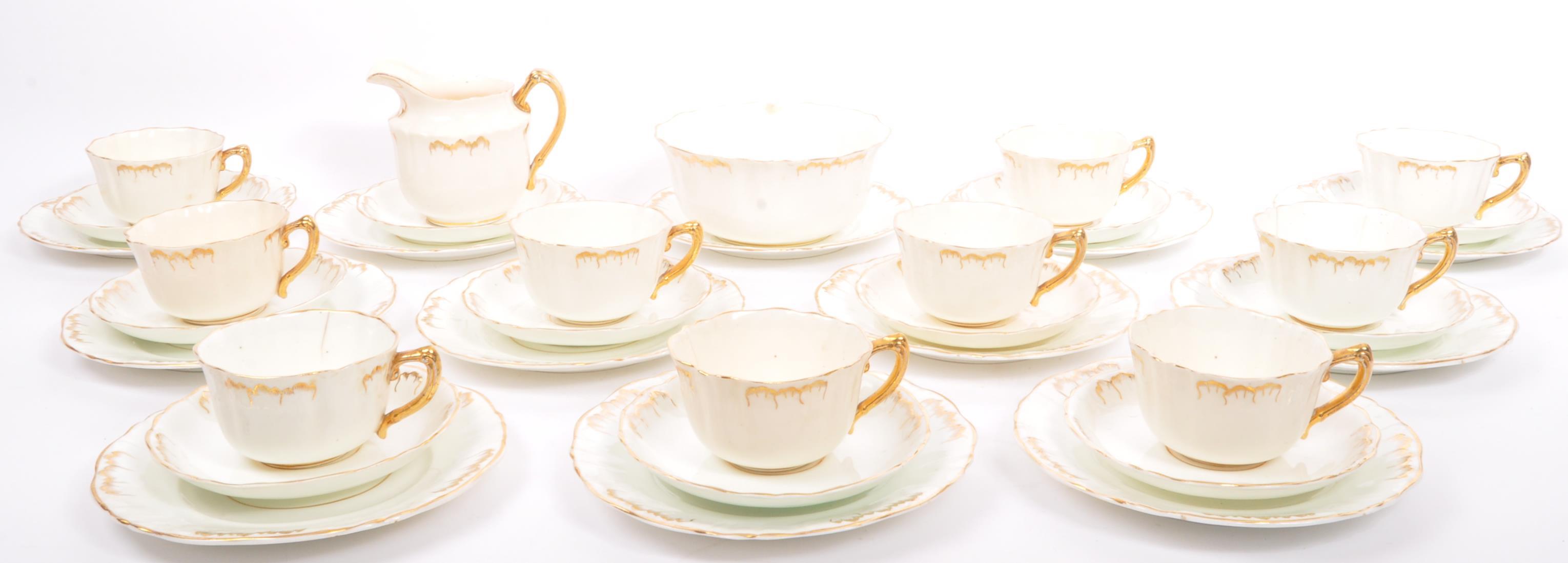 MID CENTURY AFTERNOON PORCELAIN TEA SET WITH GILT DECORATION - Image 2 of 7