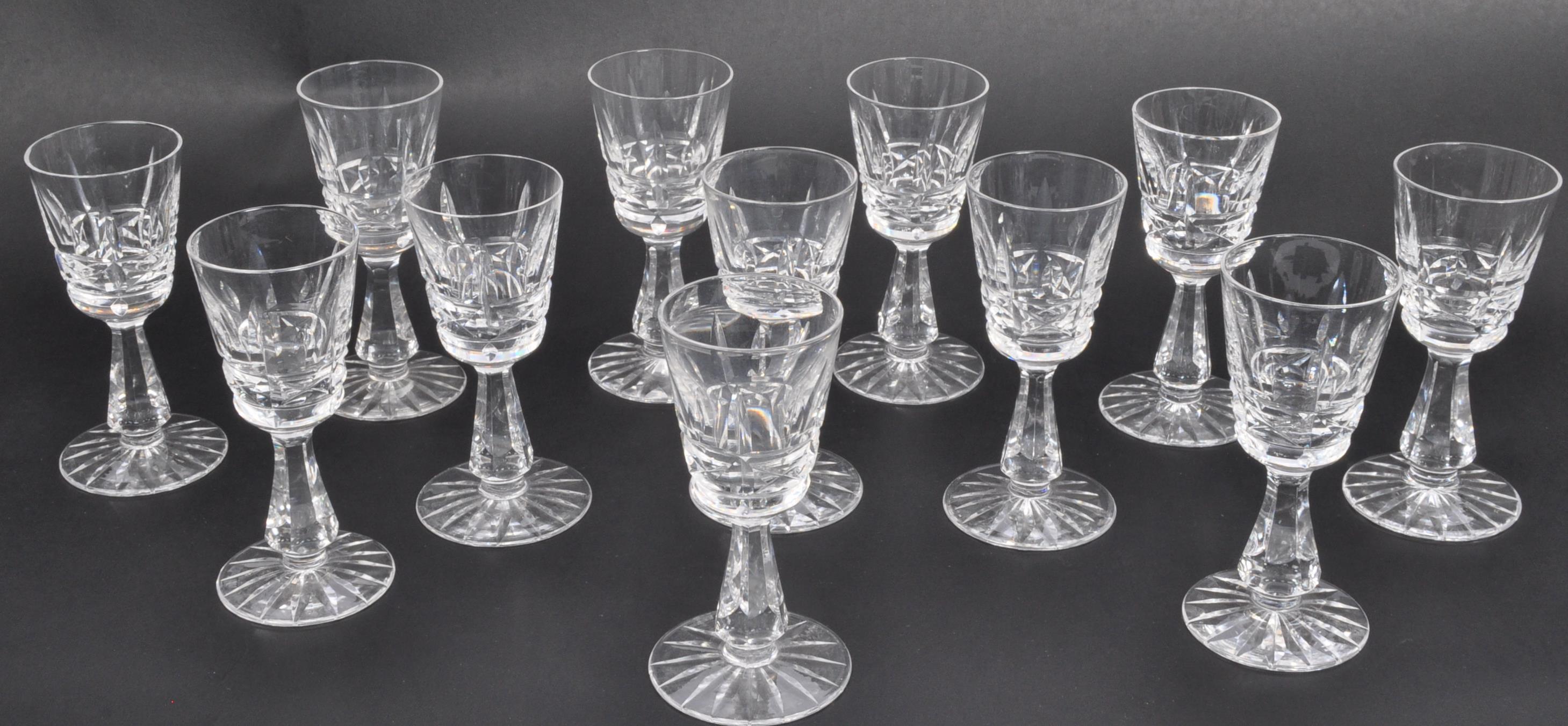 WATERFORD CRYSTAL - TWELVE SHERRY DRINKING GLASSES