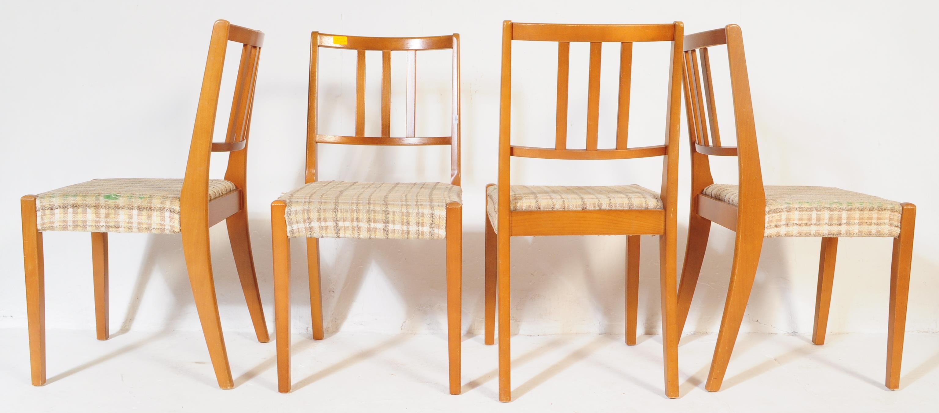 SET OF FOUR RETRO VINTAGE TEAK DINING CHAIRS - Image 3 of 5