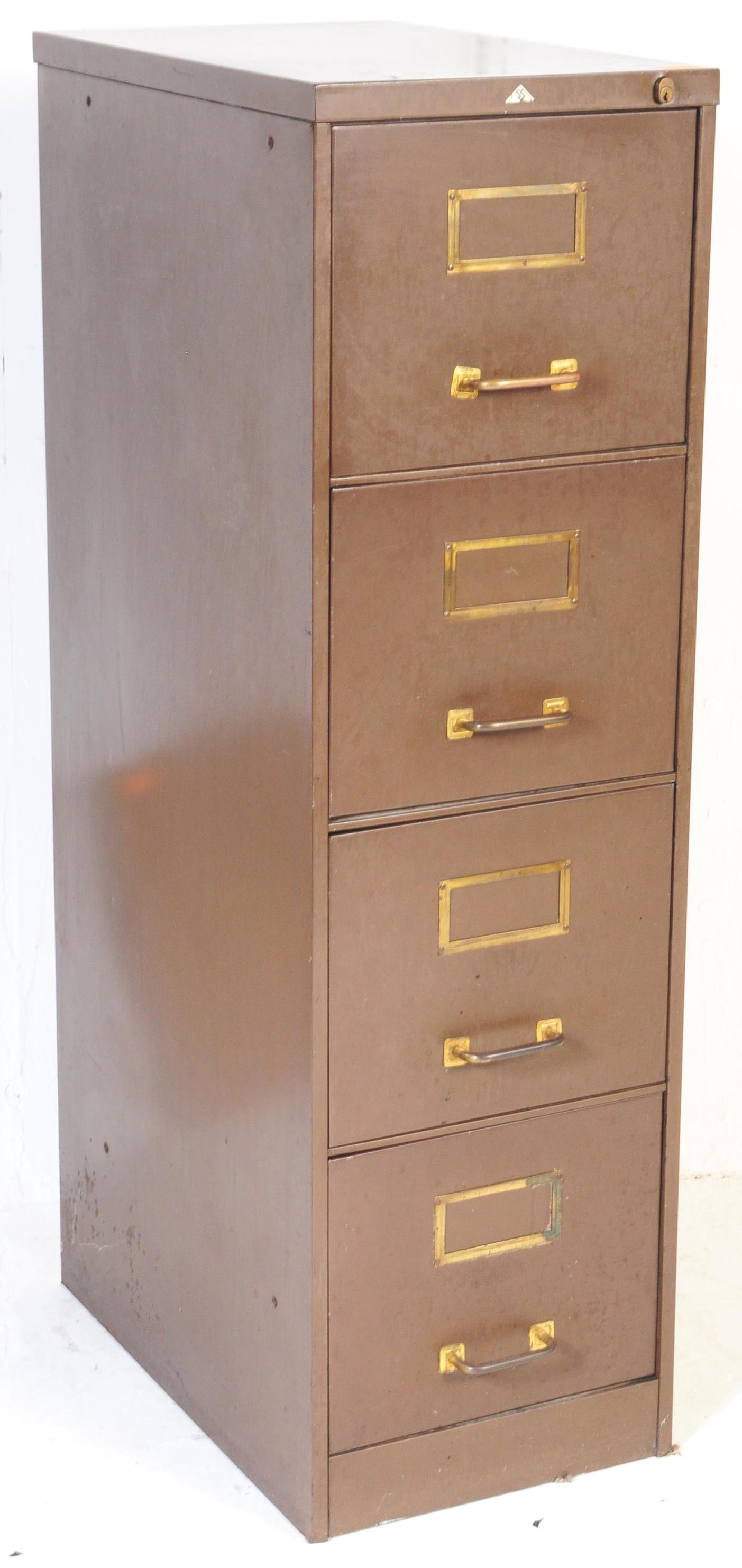 MID CENTURY INDUSTRIAL METAL GREY PAINTED FILING CABINET - Image 2 of 4