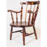 19TH CENTURY SMOKERS BOW BEECH & ELM CAPTAIN CHAIR