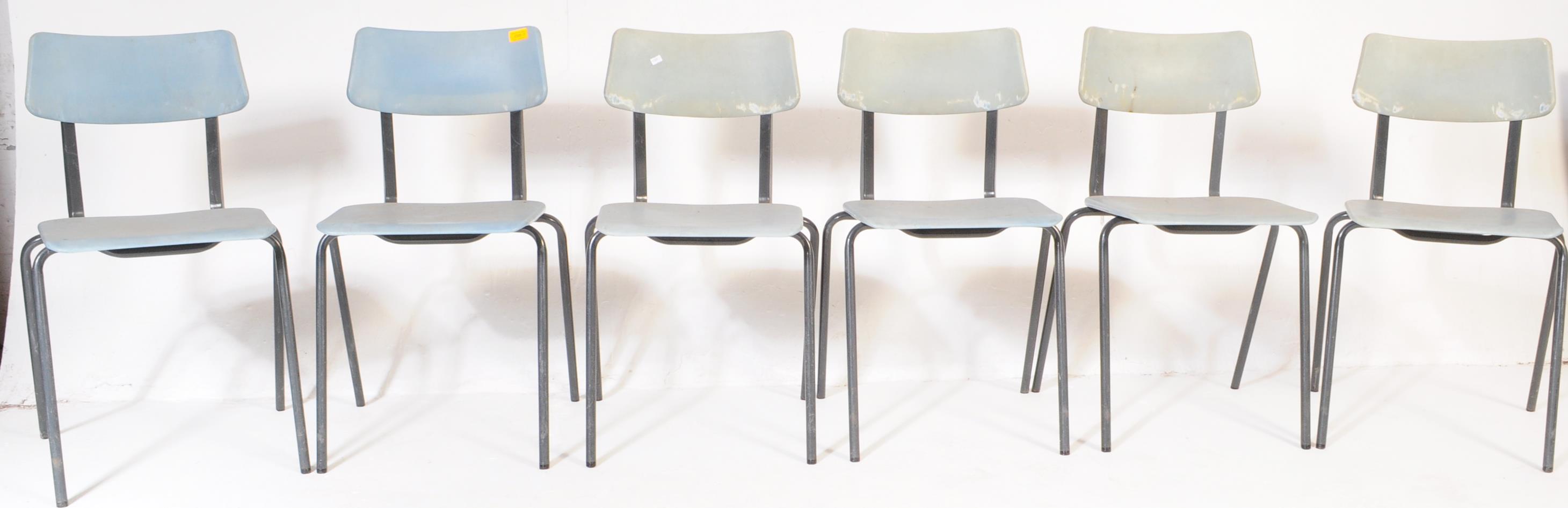 SET OF SIX RETRO VINTAGE 20TH CENTURY STACKING CHAIRS