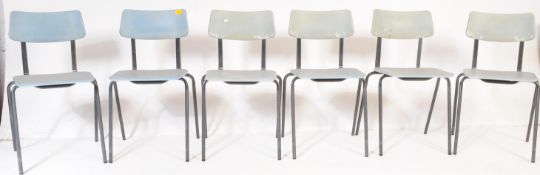 SET OF SIX RETRO VINTAGE 20TH CENTURY STACKING CHAIRS