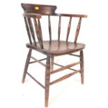 19TH CENTURY BEECH & ELM SMOKERS BOW CAPTAIN CHAIR