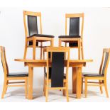 LARGE CONTEMPORARY OAK OVAL DINING TABLE WITH CHAIRS