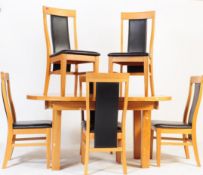 LARGE CONTEMPORARY OAK OVAL DINING TABLE WITH CHAIRS