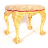 20TH CENTURY QUEEN ANNE REVIVAL GILDED FOOTSTOOL