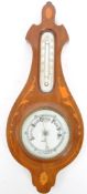EARLY 20TH CENTURY EDWARDIAN INLAID ANEROID BAROMETER
