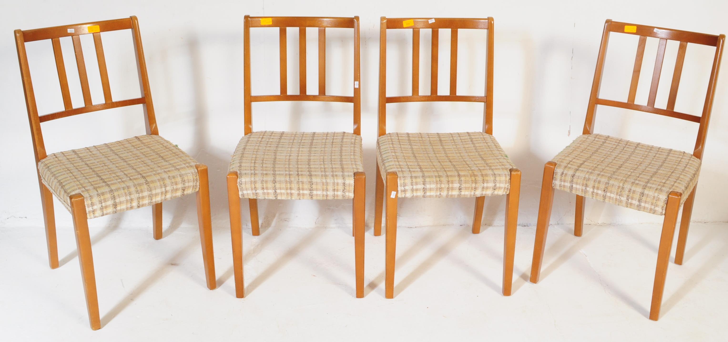 SET OF FOUR RETRO VINTAGE TEAK DINING CHAIRS - Image 2 of 5