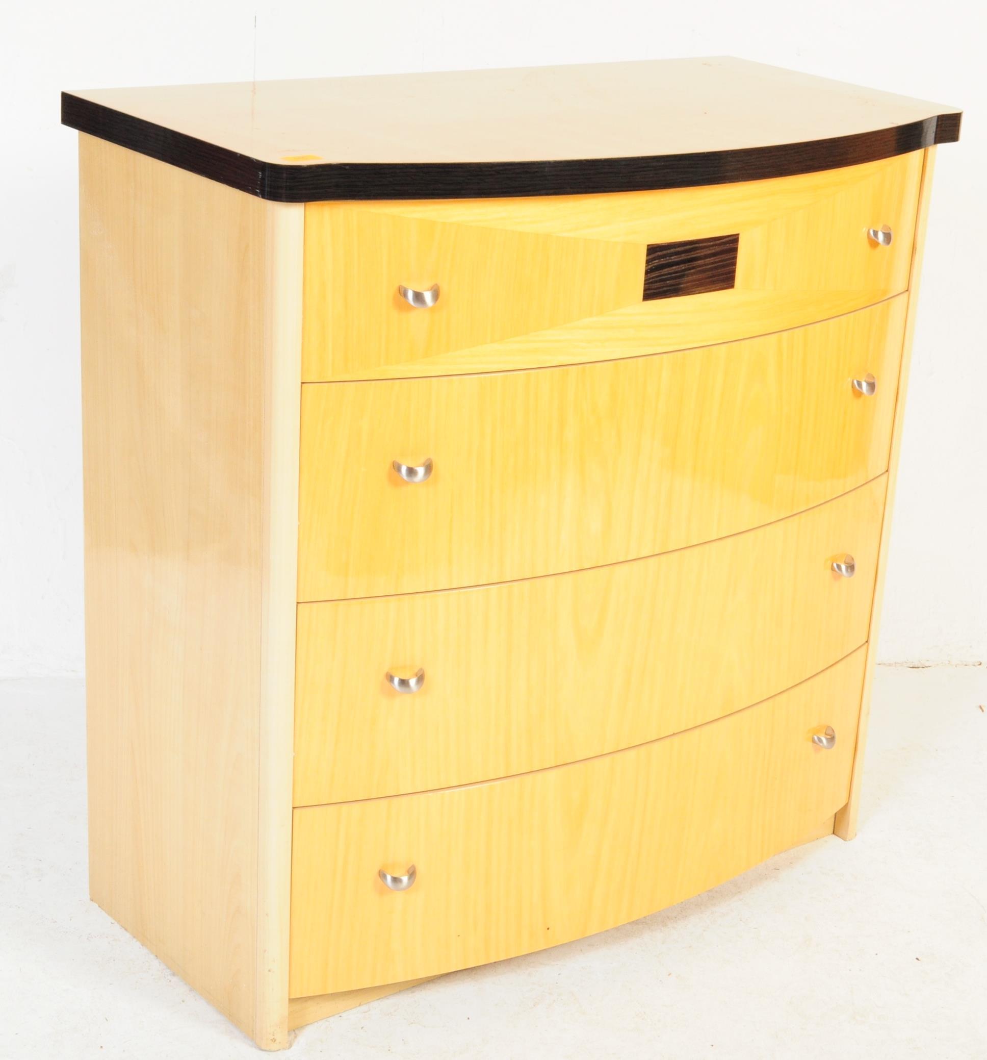 CONTEMPORARY VENEERED BOW FRONT CHEST OF DRAWERS - Image 2 of 6