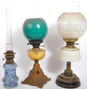 COLLECTION OF THREE VICTORIAN 19TH CENTURY OIL LAMPS