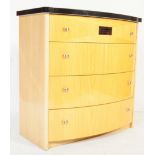 CONTEMPORARY VENEERED BOW FRONT CHEST OF DRAWERS