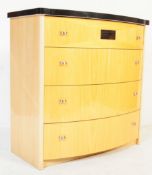 CONTEMPORARY VENEERED BOW FRONT CHEST OF DRAWERS
