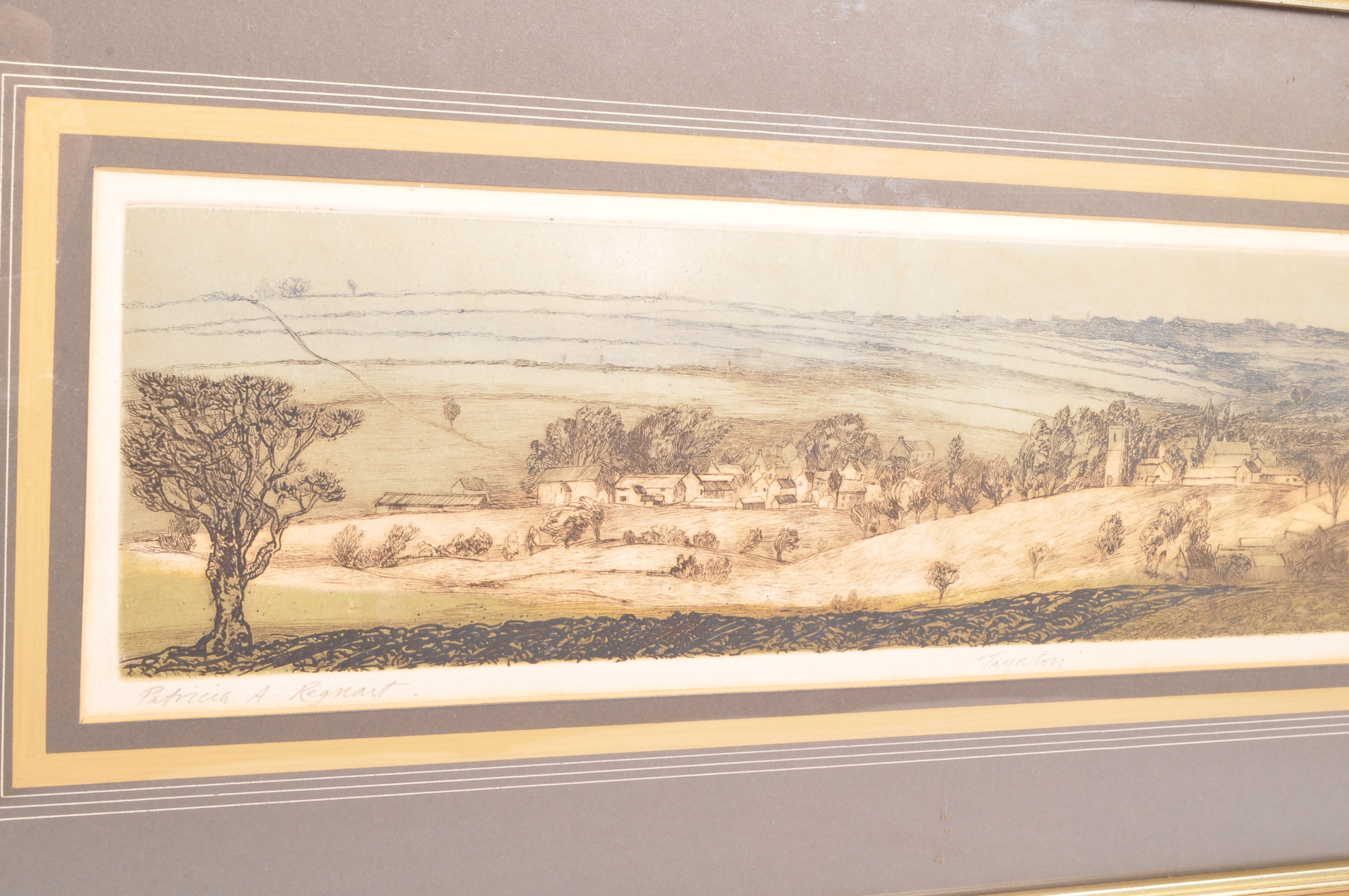 VINTAGE 20TH CENTURY INK ON WATERCOLOUR COUNTRY LANDSCAPE - Image 2 of 6