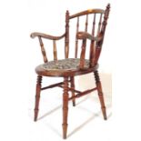 19TH CENTURY BEECH & ELM ARMCHAIR