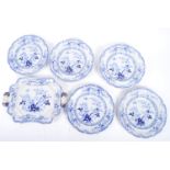 VICTORIAN BLUE AND WHITE TRANSFER PRINTED BOWLS & PLATES