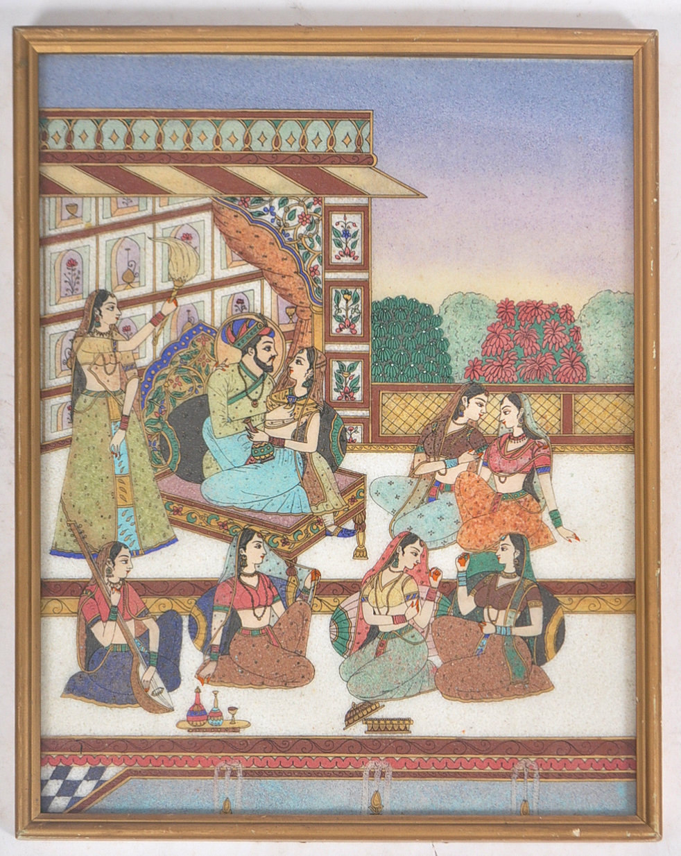 PERSIAN MARBLE PANEL DEPICTING TRADITIONAL SCENE