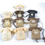 COLLECTION OF TEN VINTAGE 1970S ROTARY DIAL GPO TELEPHONES