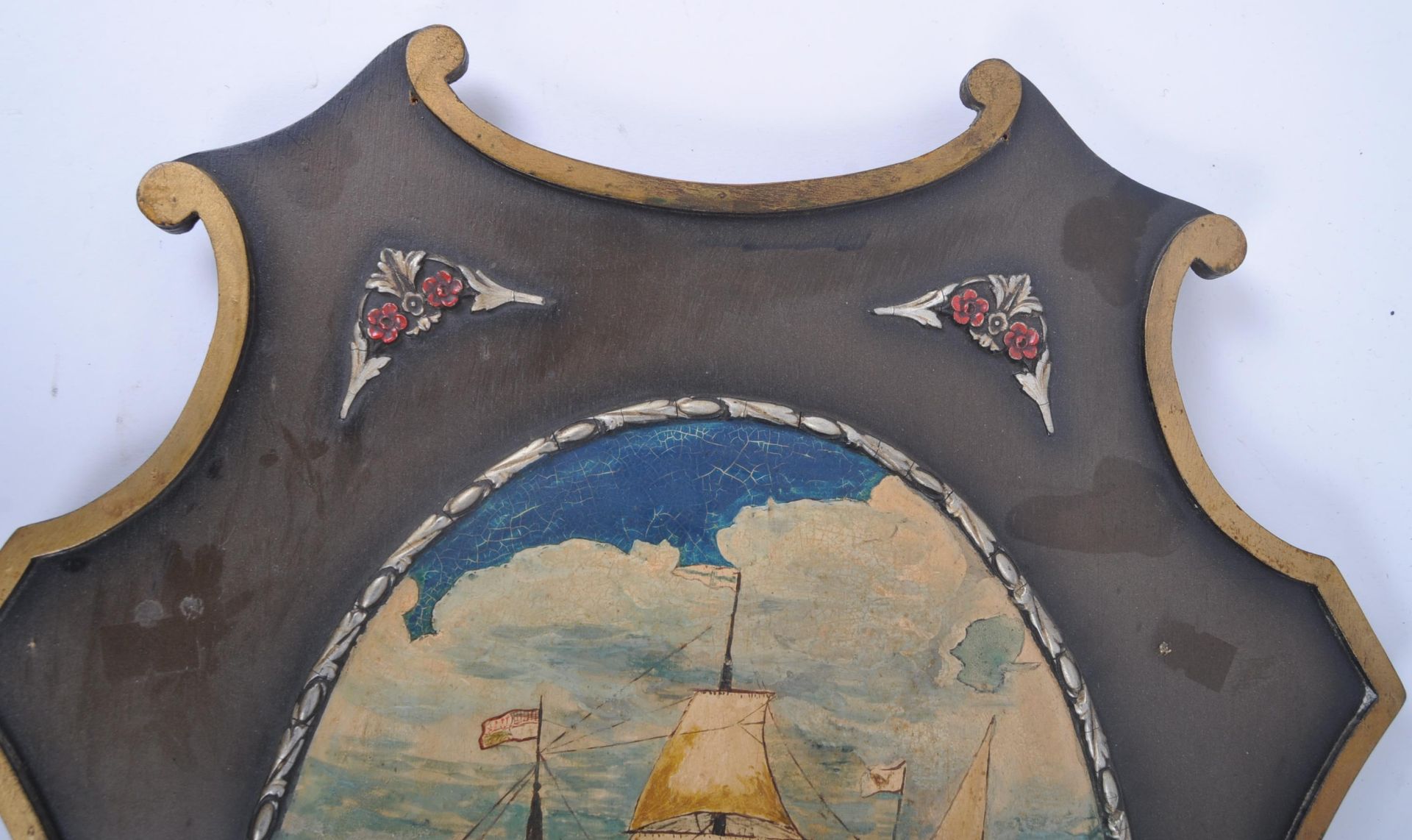 EARLY 20TH CENTURY OIL ON BOARD DEPICTING GALLEON SHIP - Image 2 of 7