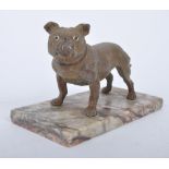 EARLY 20TH CENTURY SPELTER BULLDOG ON MARBLE BASE