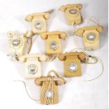 COLLECTION OF EIGHT VINTAGE 1970S ROTARY DIAL GPO TELEPHONES