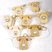 COLLECTION OF EIGHT VINTAGE 1970S ROTARY DIAL GPO TELEPHONES