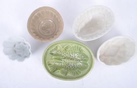 FIVE VINTAGE EARLY 20TH CENTURY JELLY MOULDS