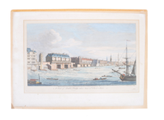 J. BOYDELL - A VIEW OF LONDON BRIDGE - HAND COLOURED ENGRAVING