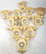 COLLECTION OF ELEVEN VINTAGE 1970S ROTARY DIAL GPO TELEPHONES