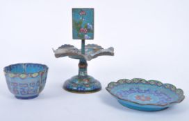 THREE PIECES OF LATE 19TH / EARLY 20TH CHINESE CLOISONNE