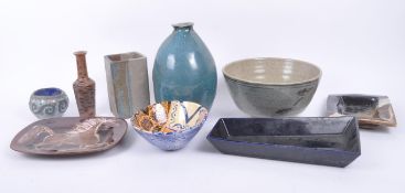 COLLECTION OF NINE PIECES OF 20TH CENTURY STUDIO POTTERY