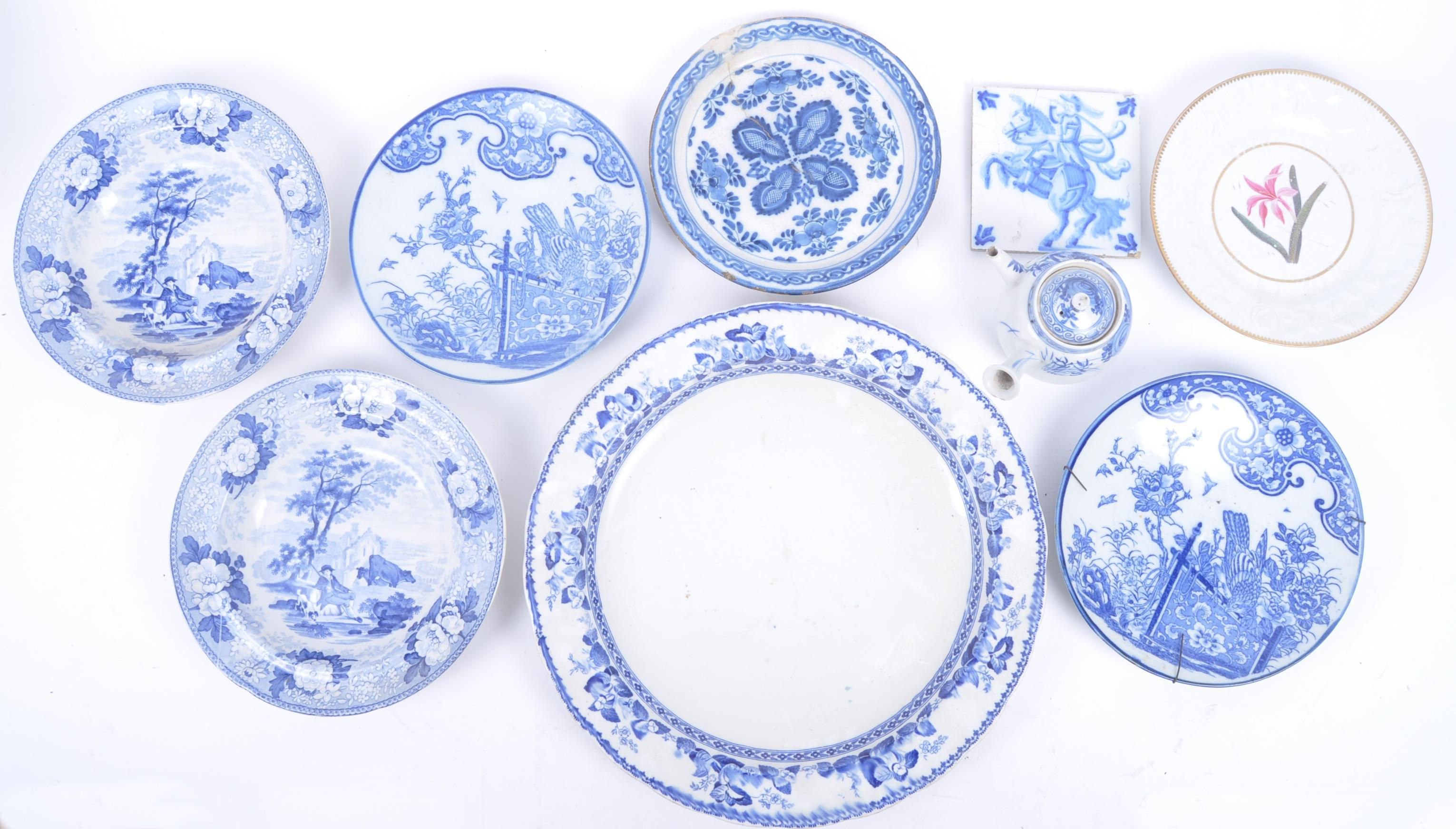COLLECTION OF 18TH & 19TH CENTURY BLUE AND WHITE CHINA