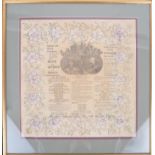 BRISTOL - EDWARDIAN FRAMED COMMEMORATIVE ROYAL NAPKIN