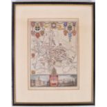 THOMAS MOULE - MID 19TH CENTURY HAND COLOURED MAP OF OXFORD