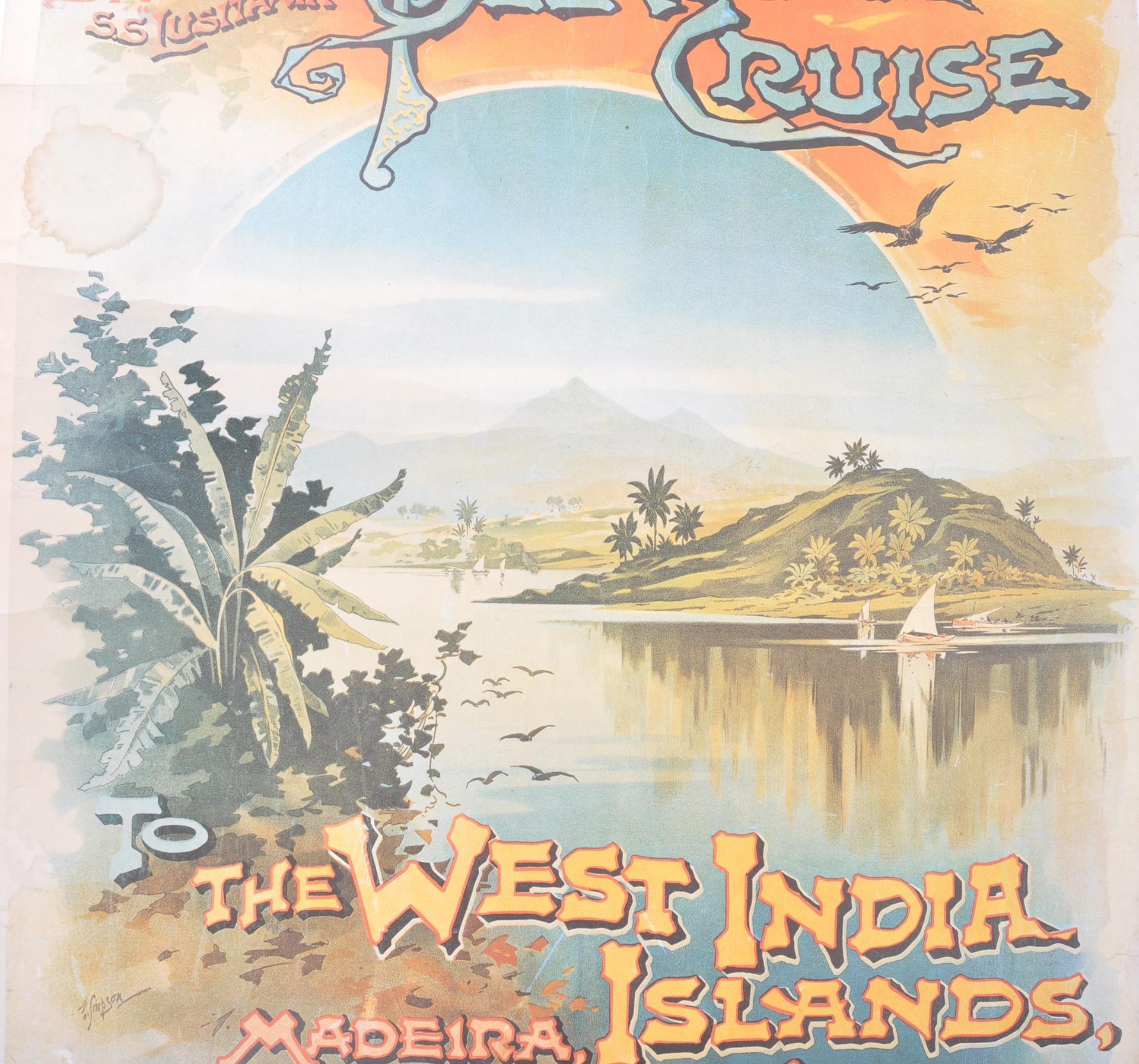 1980S SS LUSITANIA PLEASURE CRUISE POSTER REPRODUCTION - Image 4 of 7