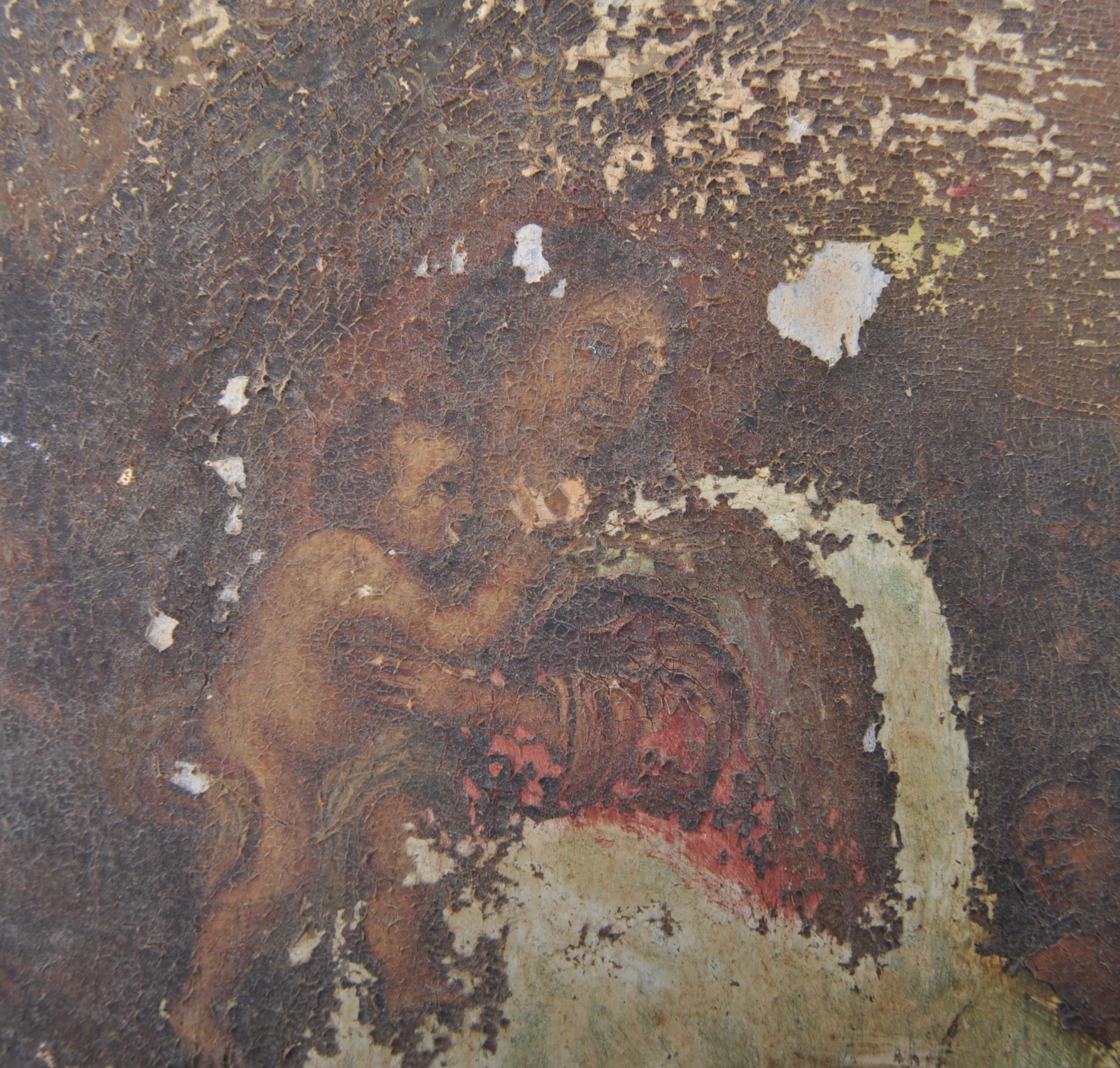 MEDIEVAL ECCLESIASTICAL PAINTING OF MADONNA AND CHILD - Image 4 of 9