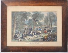 VICTORIAN HAND COLOURED ENGRAVING OF A BALTIC PICNIC