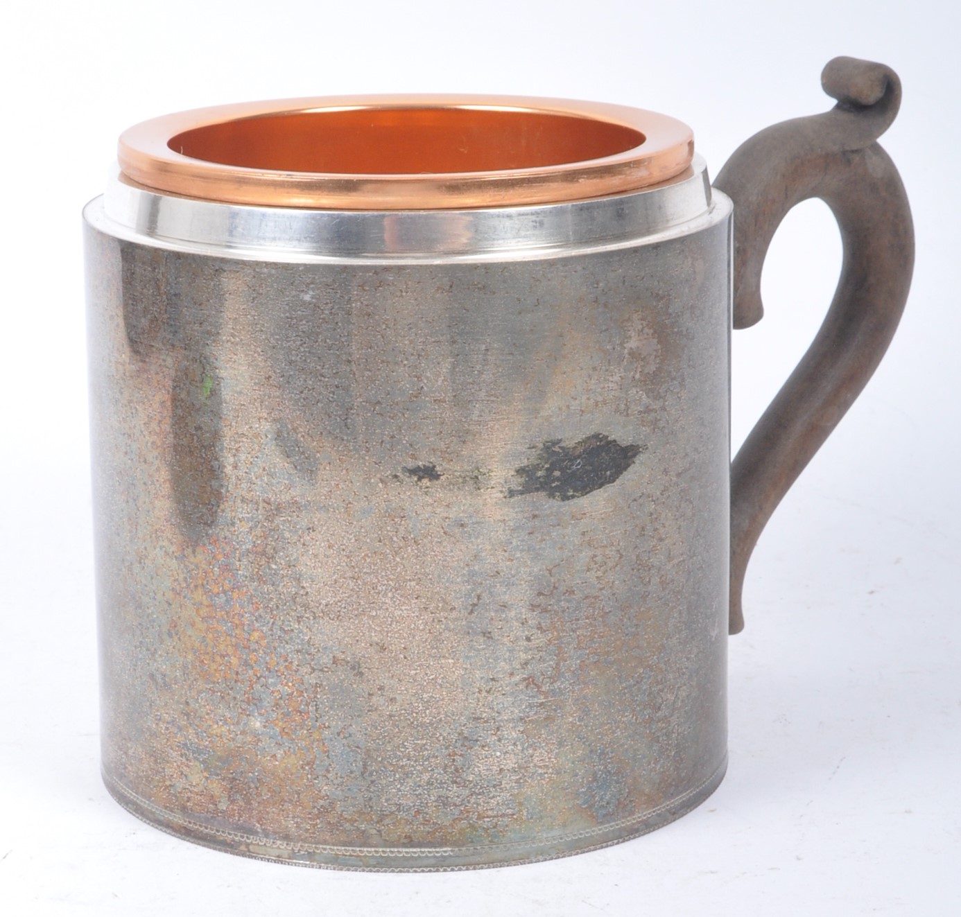 ANTIQUE LARGE LIDDED PEWTER TANKARD REPURPOSED AS ICE BUCKET - Image 4 of 7