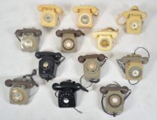 COLLECTION OF VINTAGE 1970S ROTARY DIAL GPO TELEPHONES