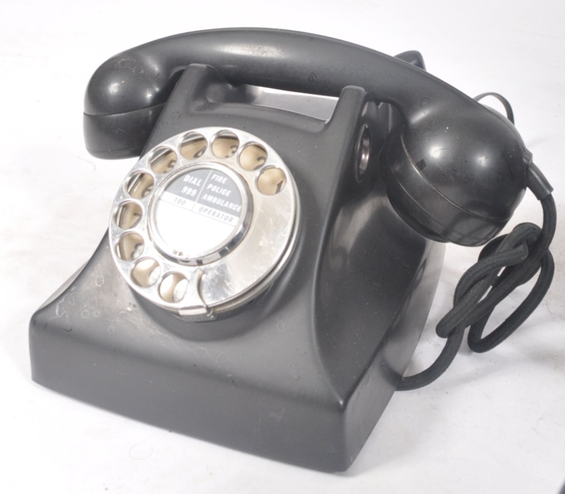 COLLECTION OF FIVE BLACK BAKELITE ROTARY TELEPHONES - Image 4 of 8